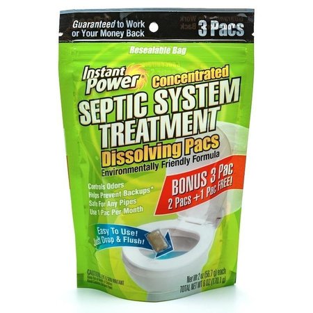 INSTANT POWER Septic System Treatment, Powder, Light Brown, Characteristic, Weak, 2 oz Pack 1852